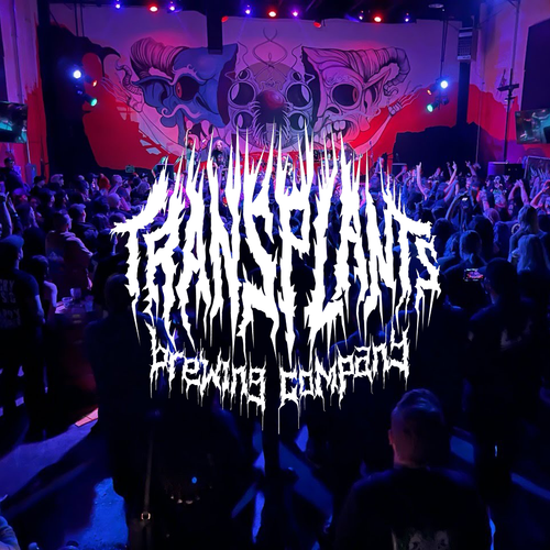 Image of stage and crowd. Transplants Brewing Company logo overlayed.
