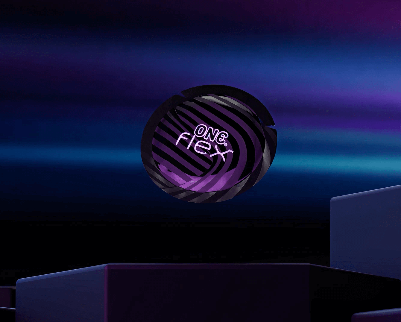 One Flex product on a dark background with a gradient effect