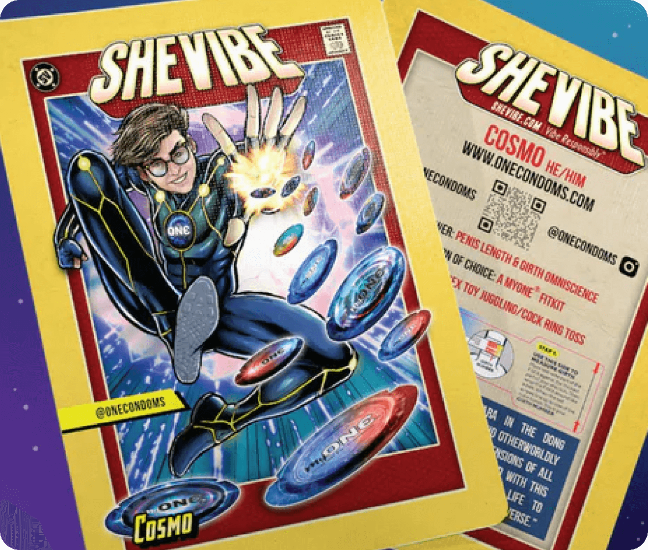 superhero cards with condoms