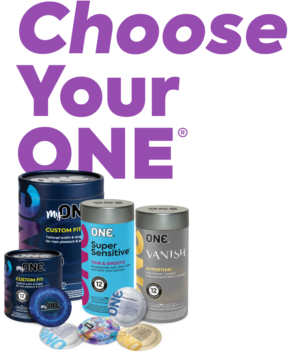 Assorted ONE products with packaging labeled 'Choose Your ONE' on a white background.