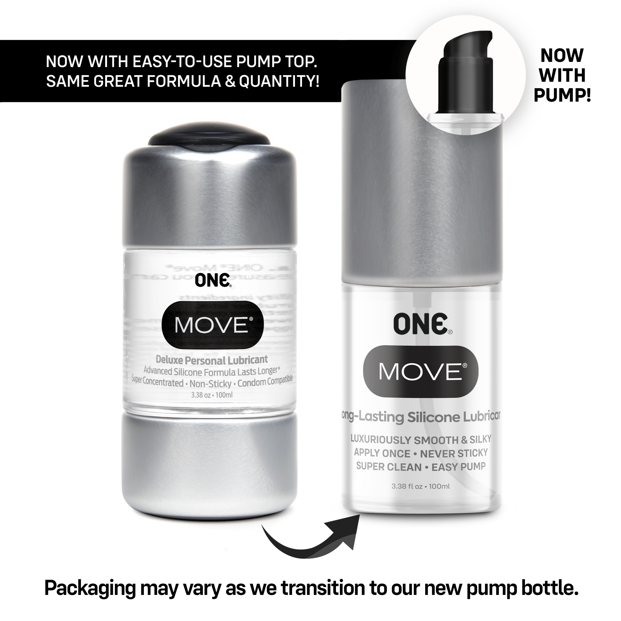 Move® Silicone Personal Lubricant 3.38oz | Move® Silicone Personal Lubricant 3.38oz ONE®