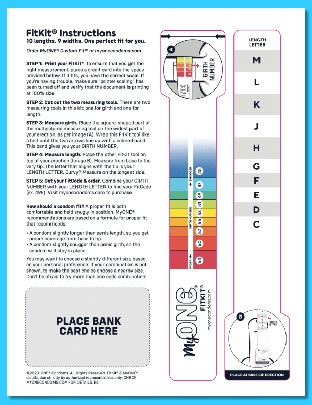 Print a FitKit Condom Sizing Tool by MyONE®