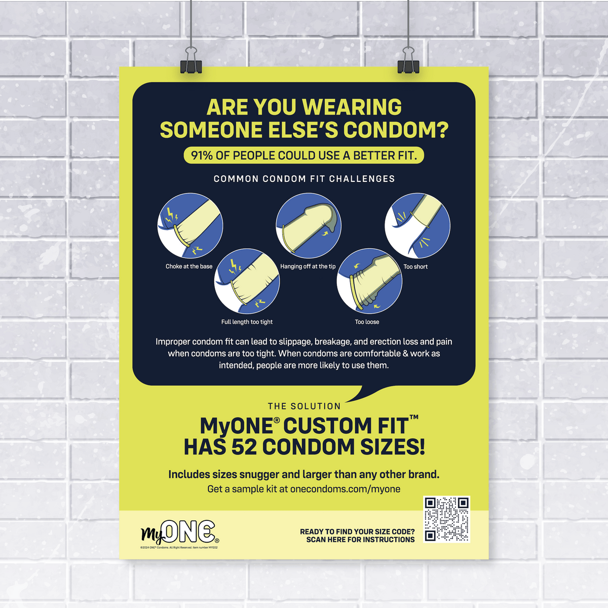 Condom Size Chart Poster | MyONE® FitCodes